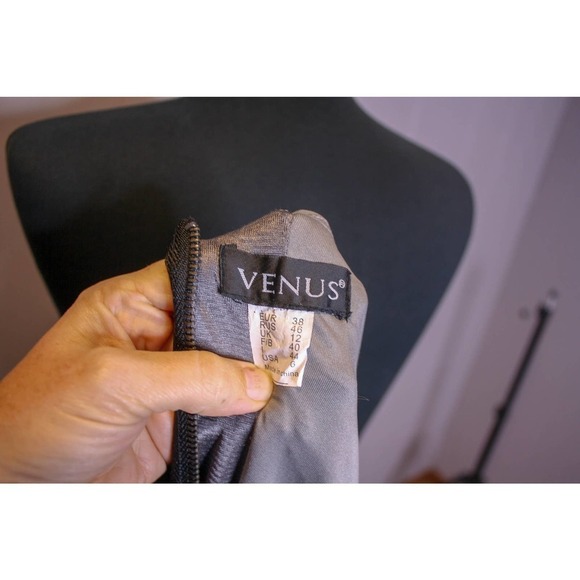 Venus Mini Dress Bodycon Asymmetrical Zipper Back Gray Size 6 - Picture 3 of 3